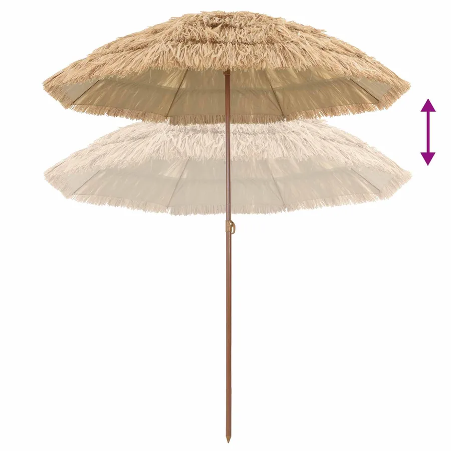 Parasol de plage Naturel 160 x 160 x 196 cm Polyester et Acier - 5