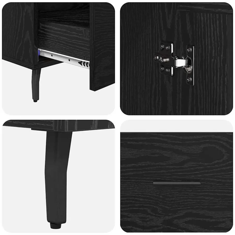Haut Armoire Chêne noir 69,5 x 31 x 115 cm Bois d'ingénierie - 9