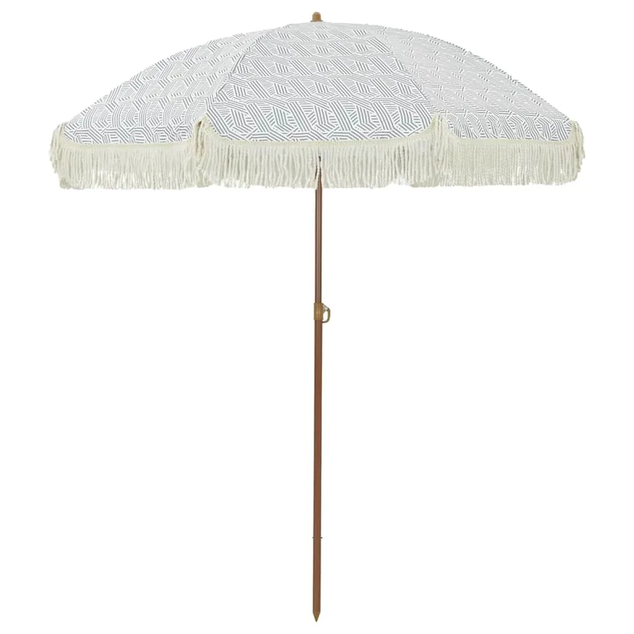 Parasol de plage Gris et blanc 160 x 160 x 196 cm - 2