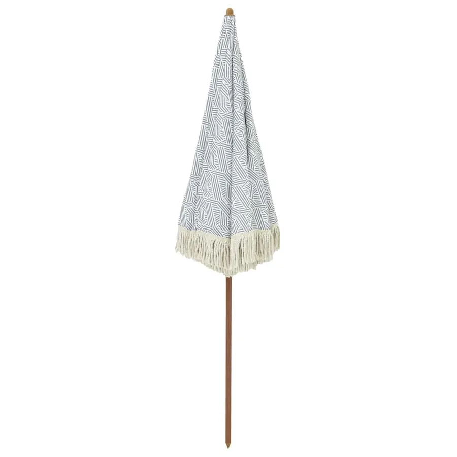 Parasol de plage Gris et blanc 160 x 160 x 196 cm - 4