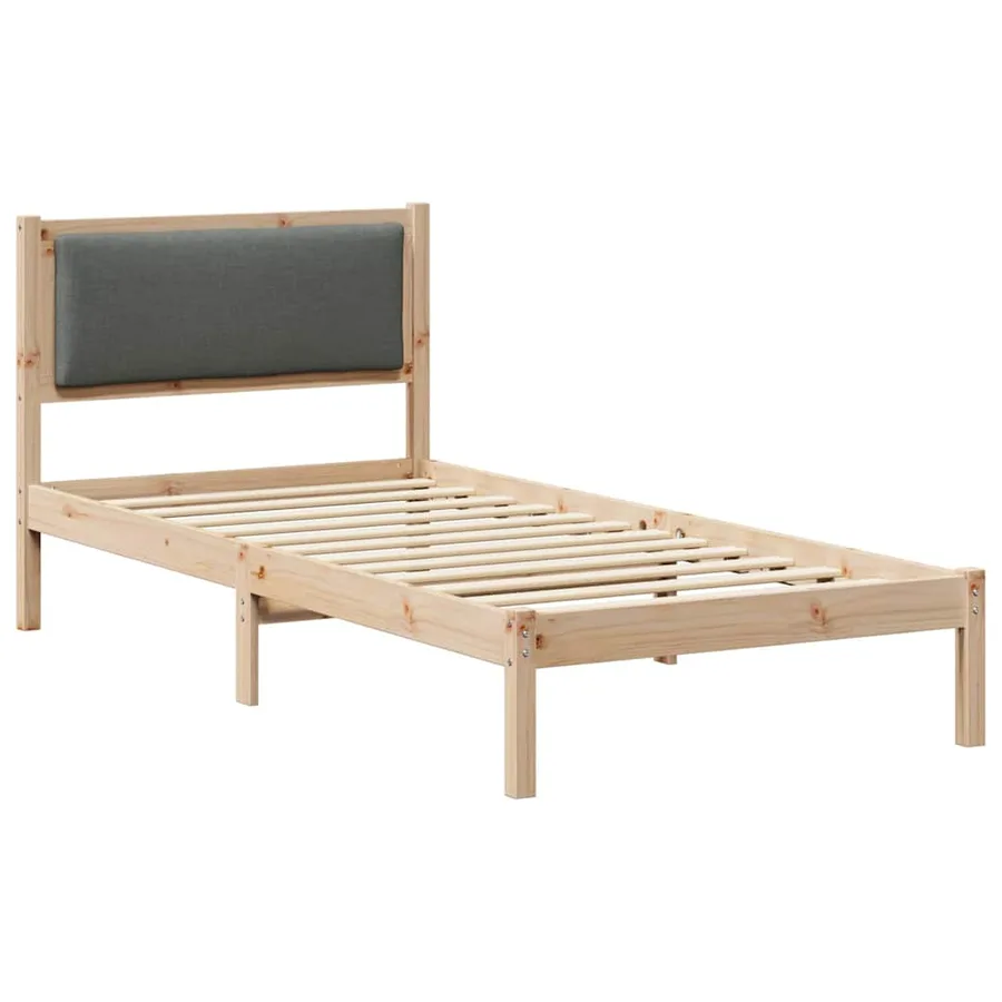 Cadre de lit avec tête de lit Gris foncé 90 x 200 cm Pin massif - 2