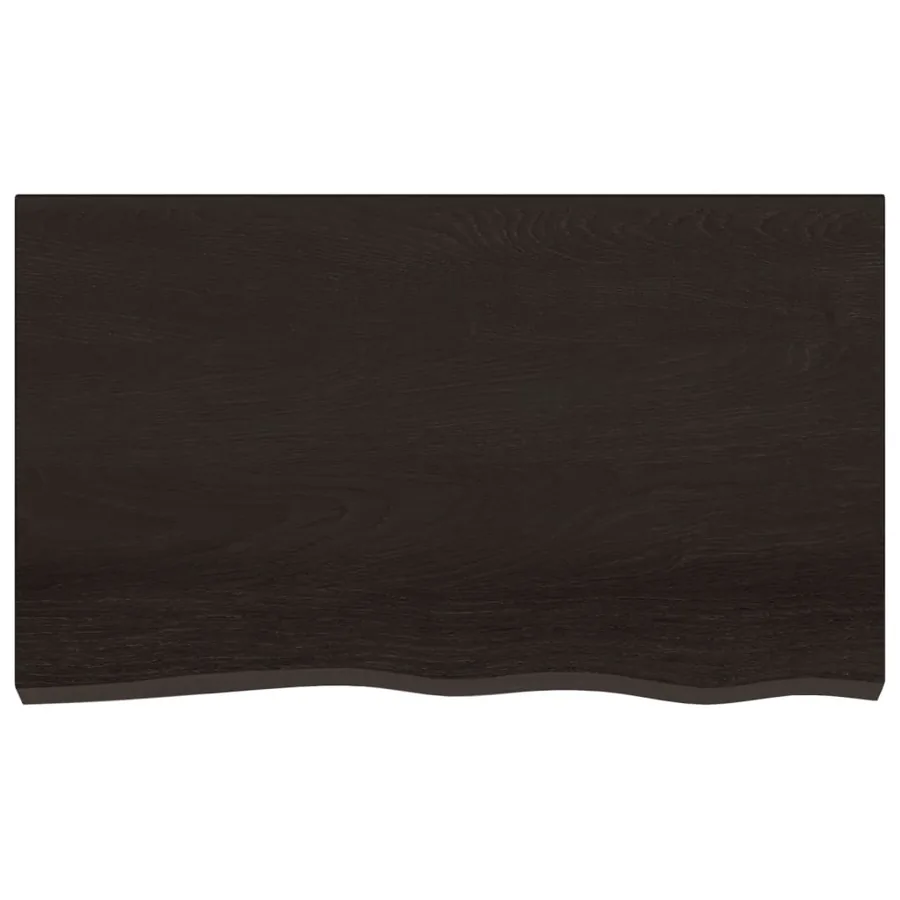 Étagère murale marron foncé bois chêne massif traité - 4