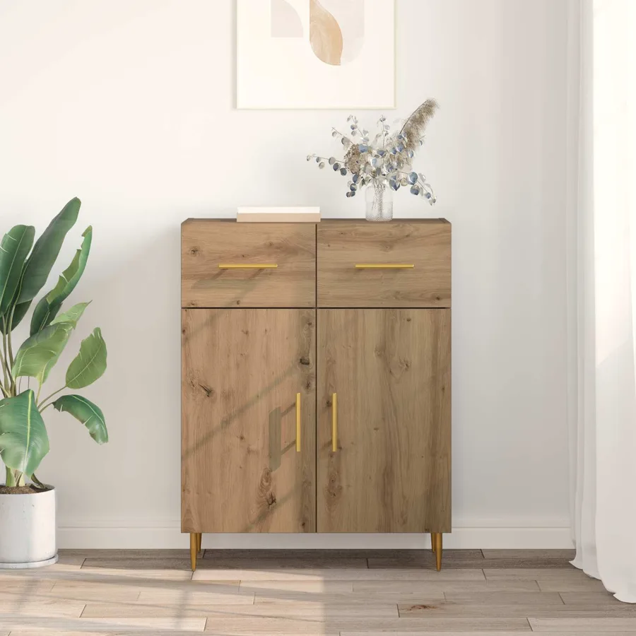 Buffet Chêne artisanal 69,5 x 34 x 90 cm Bois d'ingénierie - 4