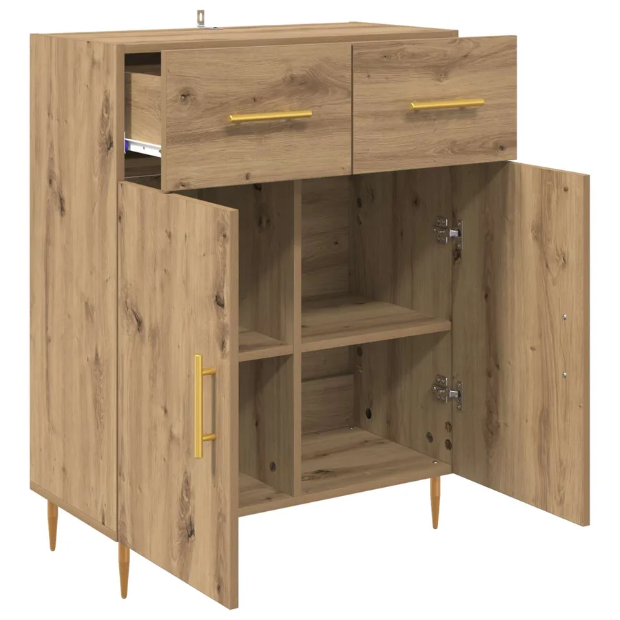 Buffet Chêne artisanal 69,5 x 34 x 90 cm Bois d'ingénierie - 5