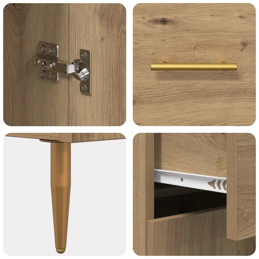 Buffet Chêne artisanal 69,5 x 34 x 90 cm Bois d'ingénierie - 9