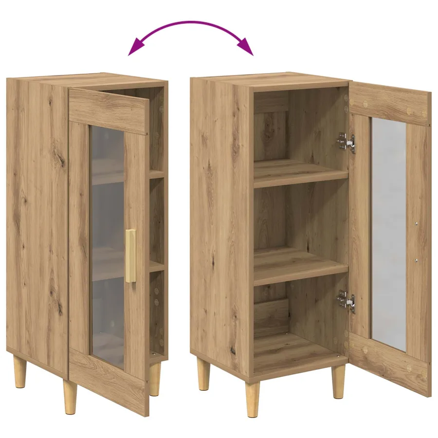 Buffet Chêne artisanal 34,5 x 32,5 x 90 cm Bois d'ingénierie - 12