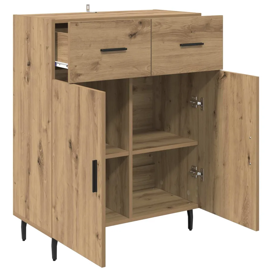 Buffet Chêne artisanal 69,5 x 34 x 90 cm Bois d'ingénierie - 5
