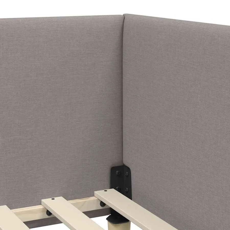 Cadre de lit d'angle avec matelas Autre 2 pcs Taupe tissu - 10