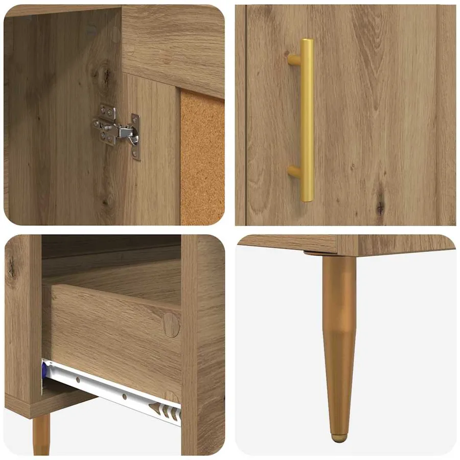 Haut Armoire Chêne artisanal 69,5 x 31 x 115 cm - 9