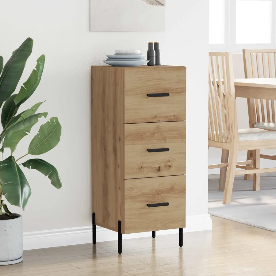 Buffet chêne artisanal 34 x 34,5 x 90 cm Bois d'ingénierie - 4