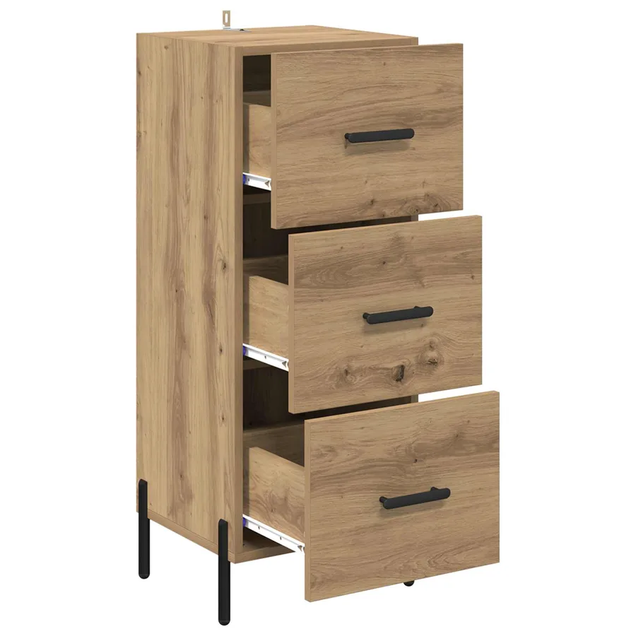 Buffet chêne artisanal 34 x 34,5 x 90 cm Bois d'ingénierie - 5