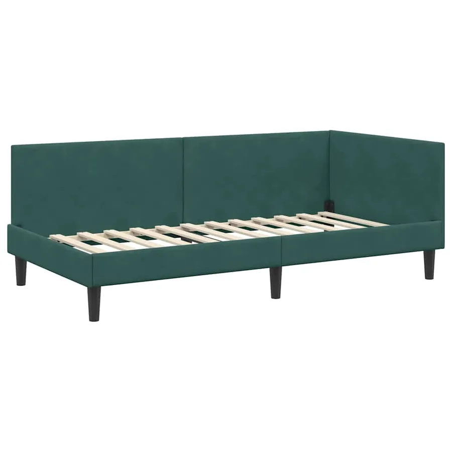 Cadre de lit d'angle Vert foncé 80 cm x 200 cm Velours - 4