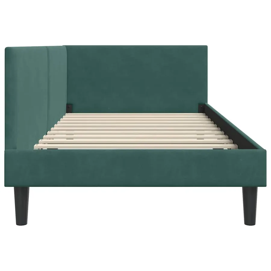Cadre de lit d'angle Vert foncé 80 cm x 200 cm Velours - 6