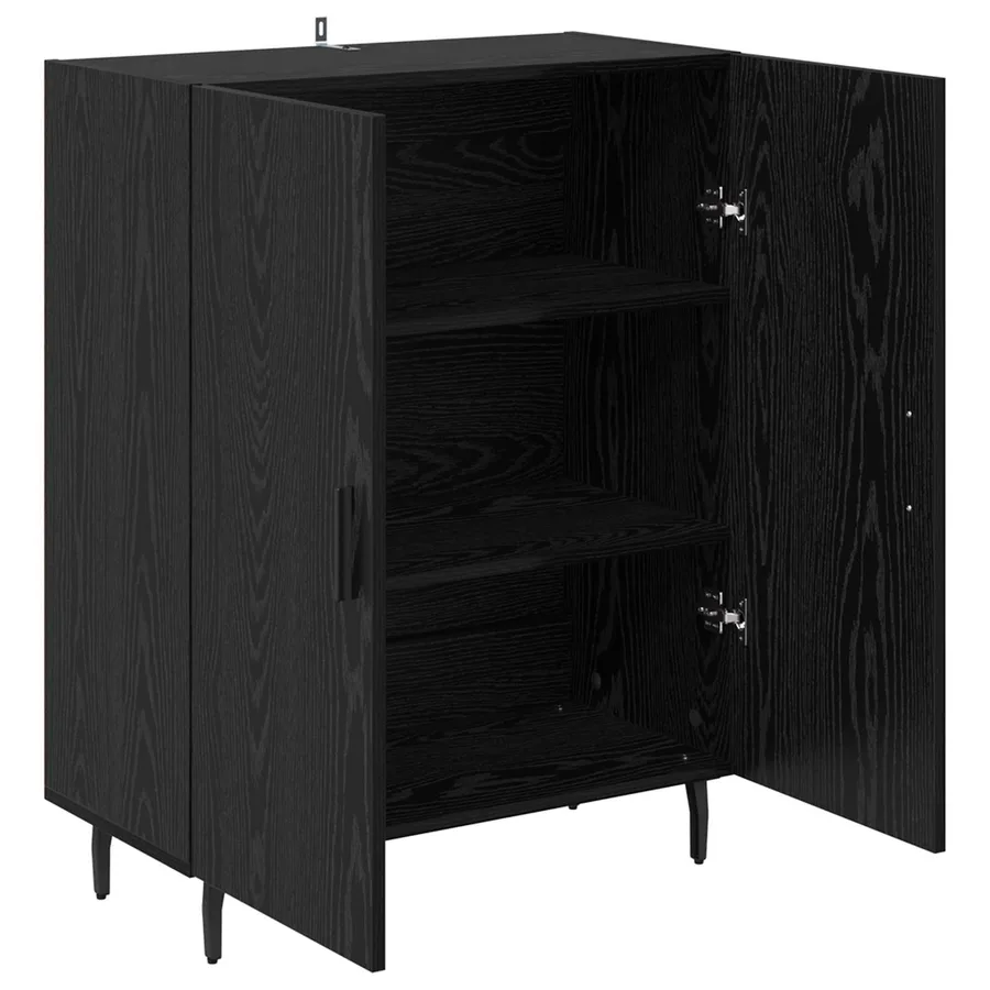 Buffet Chêne noir 69,5 x 34 x 90 cm Bois d'ingénierie - 5