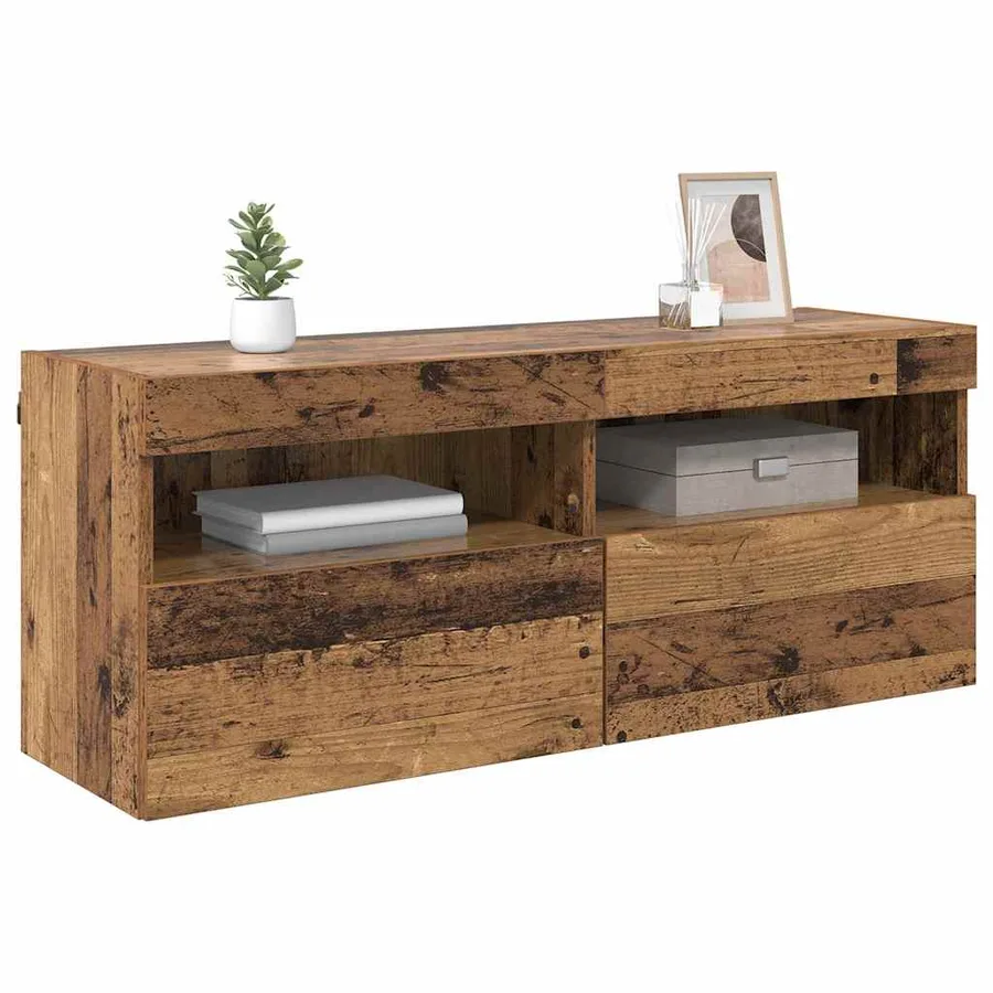 Meuble TV mural Bois Ancien 100 x 30 x 40 cm Bois d'ingénierie - 3