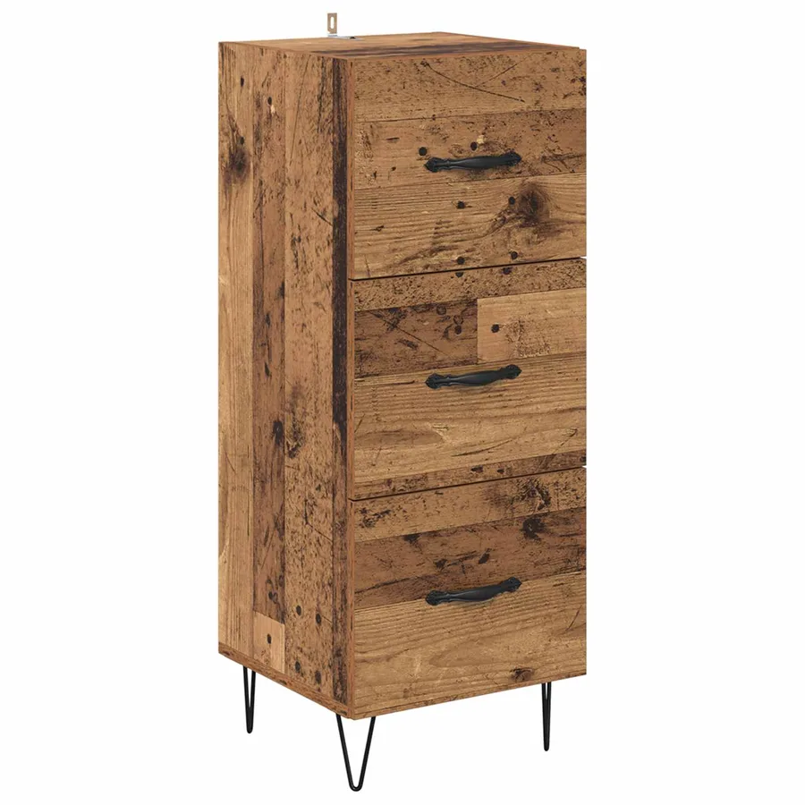 Buffet Bois ancien 34 x 34,5 x 90 cm Bois d'ingénierie - 2