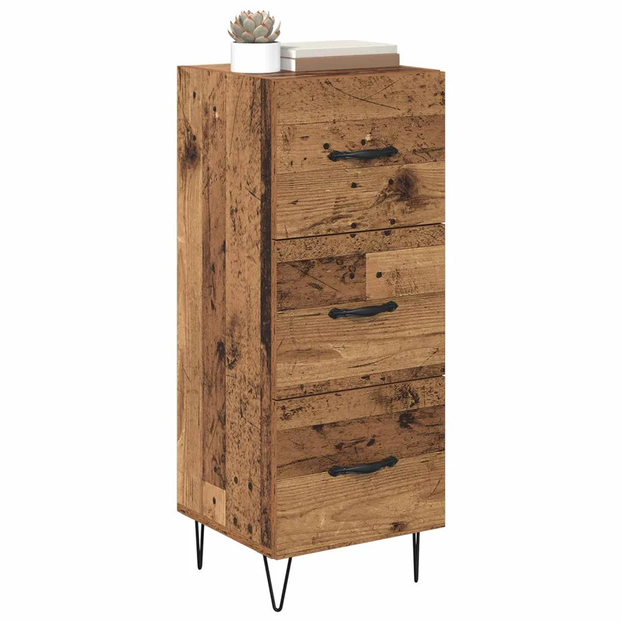 Buffet Bois ancien 34 x 34,5 x 90 cm Bois d'ingénierie - 3