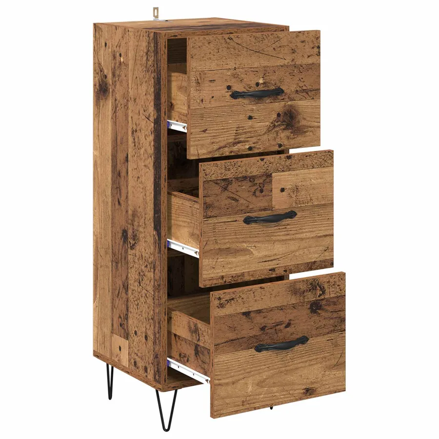 Buffet Bois ancien 34 x 34,5 x 90 cm Bois d'ingénierie - 5