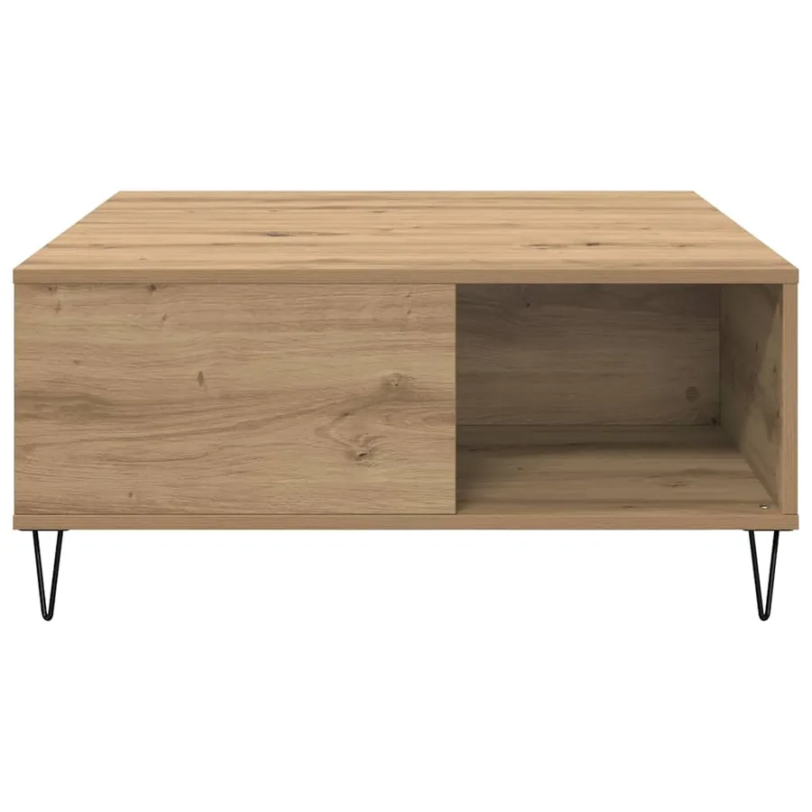 Table basse Chêne artisanal 80 x 80 x 36,5 cm Bois d'ingénierie - 5