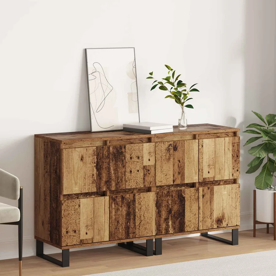 Buffet 2 pcs Bois ancien 60 x 35 x 70 cm
