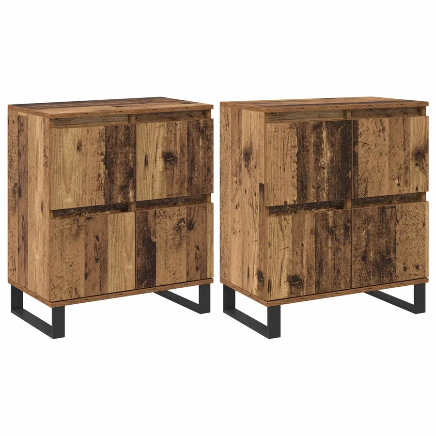 Buffet 2 pcs Bois ancien 60 x 35 x 70 cm - 2