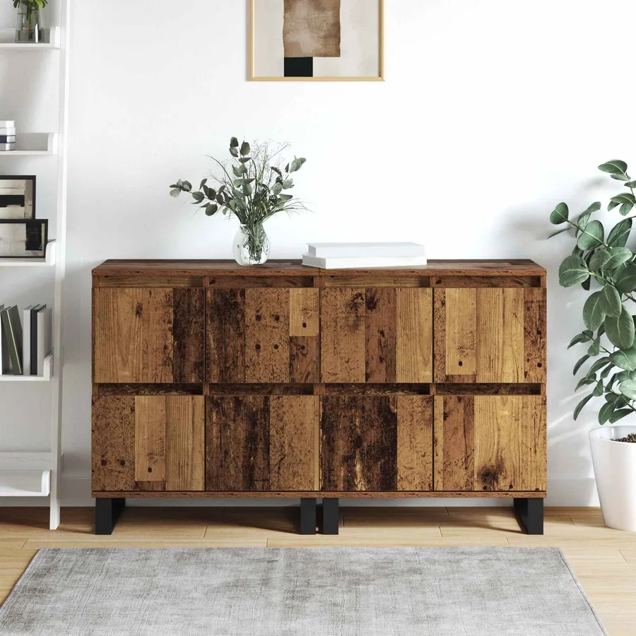 Buffet 2 pcs Bois ancien 60 x 35 x 70 cm - 4
