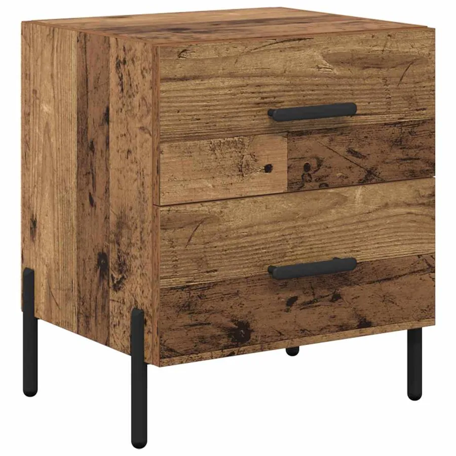 Cabinet de chevet avec tiroir Bois ancien 40 x 35 x 47,5 cm - 2