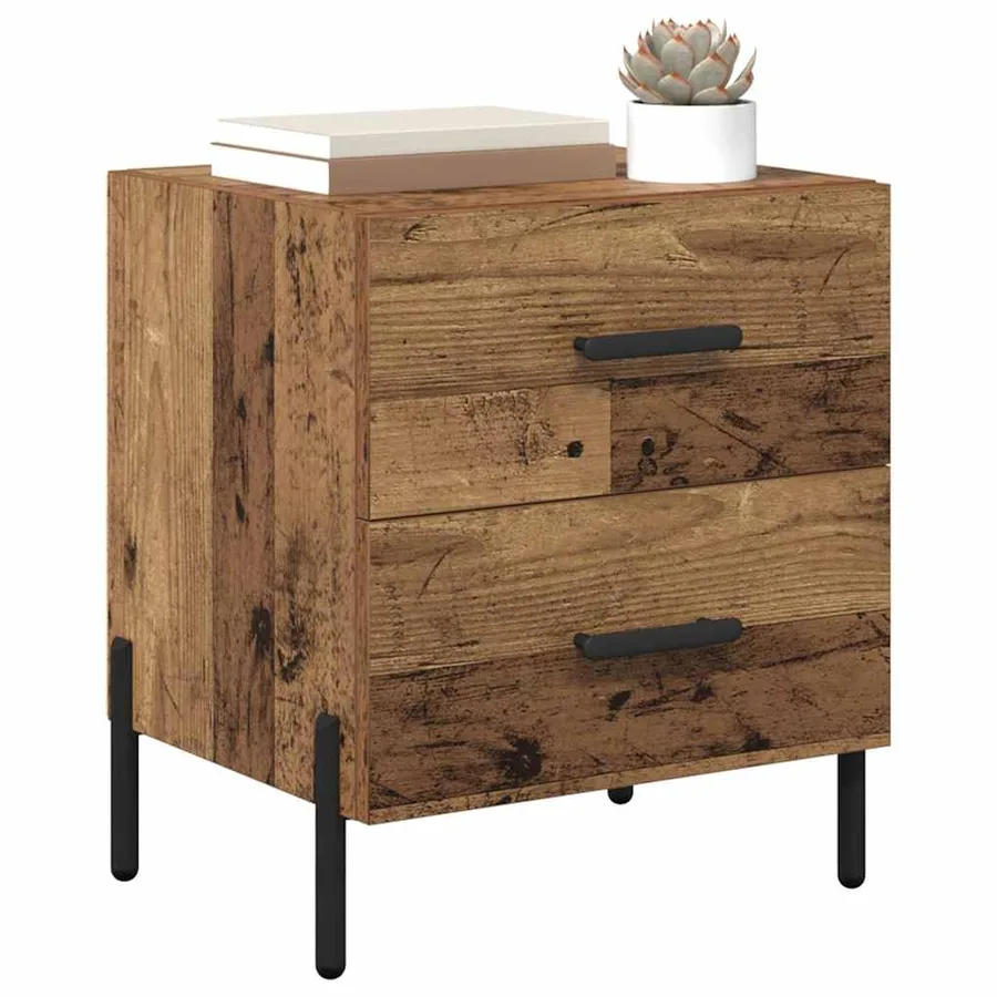 Cabinet de chevet avec tiroir Bois ancien 40 x 35 x 47,5 cm - 3