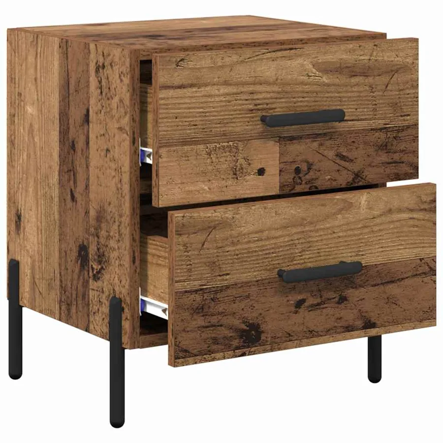 Cabinet de chevet avec tiroir Bois ancien 40 x 35 x 47,5 cm - 5