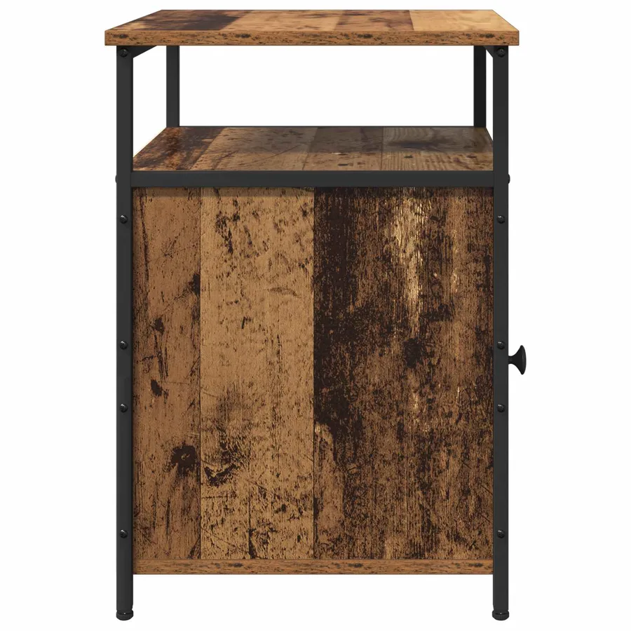 Cabinet de chevet avec tiroir Vieux bois Bois d'ingénierie - 7