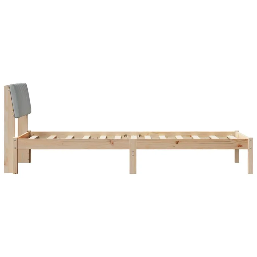 Cadre de lit avec tête de lit Marron et gris clair 75 x 190 cm - 6