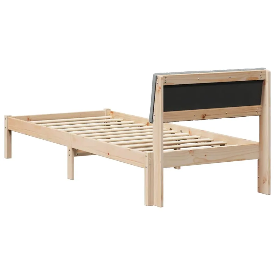 Cadre de lit avec tête de lit Marron et gris clair 75 x 190 cm - 7