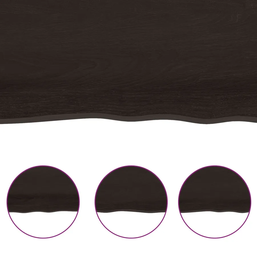 Étagère murale marron foncé 40x60x2 cm bois chêne massif traité - 5