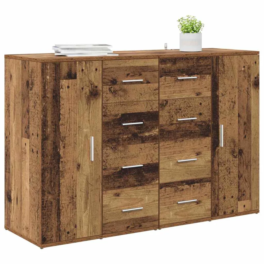 Buffets avec tiroir Corona 2 pcs Bois Ancien 59 x 39 x 80 cm - 3