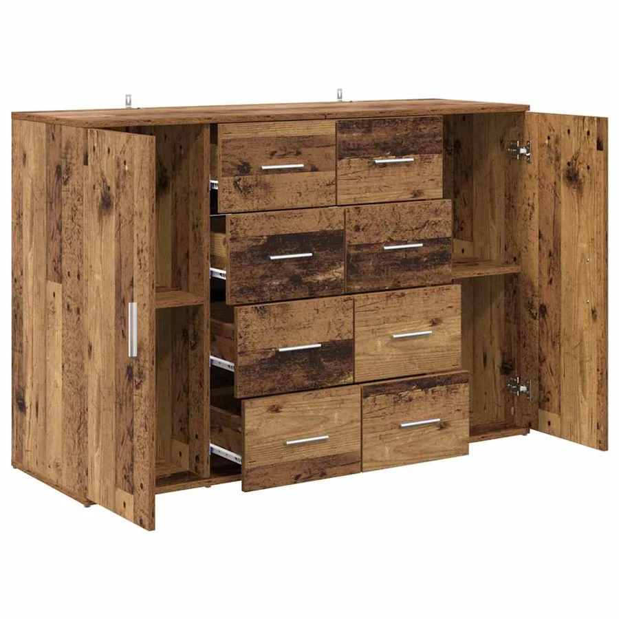 Buffets avec tiroir Corona 2 pcs Bois Ancien 59 x 39 x 80 cm - 6