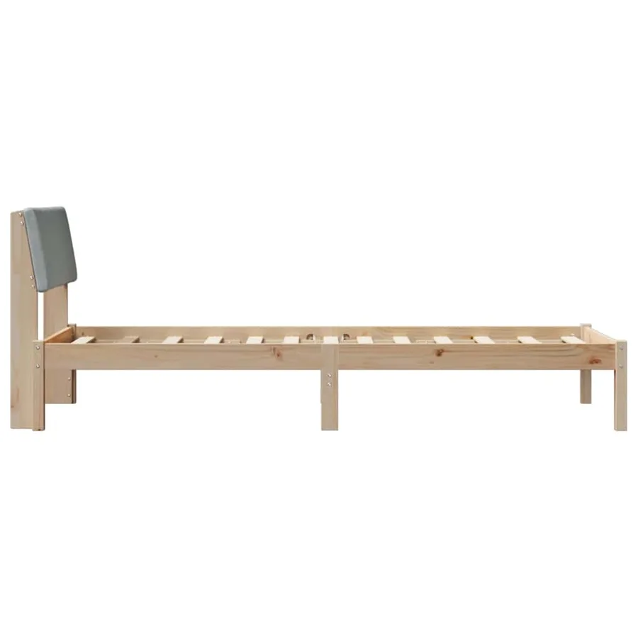Cadre de lit avec tête de lit Marron et gris clair 75 x 190 cm - 6