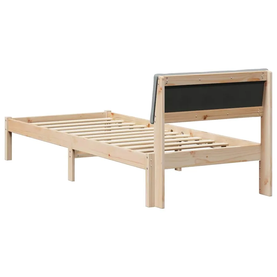 Cadre de lit avec tête de lit Marron et gris clair 75 x 190 cm - 7