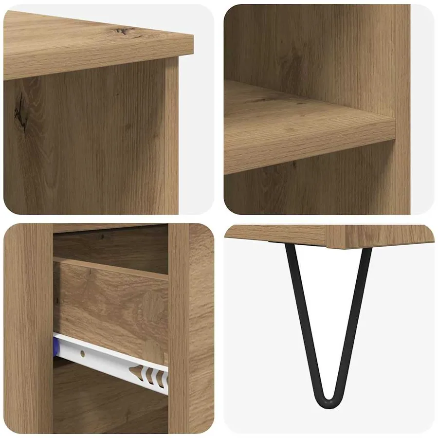 Haut Armoire Chêne artisanal 40 x 36 x 110 cm Bois d'ingénierie - 9