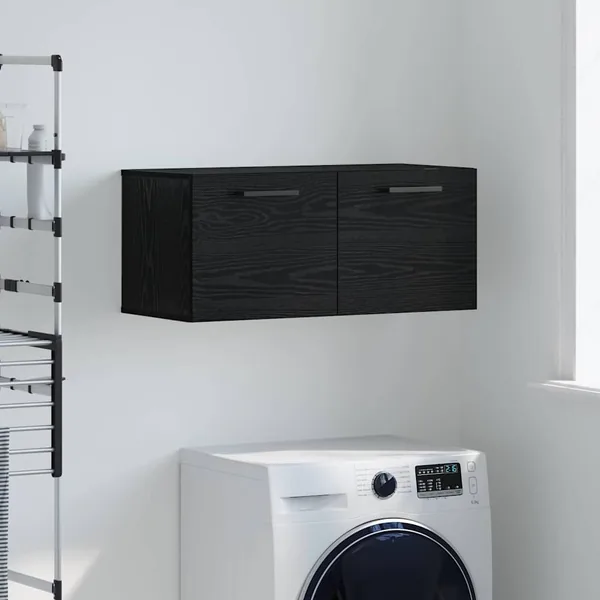 Meuble mural Chêne noir 80 x 36.5 x 35 cm Bois d'ingénierie