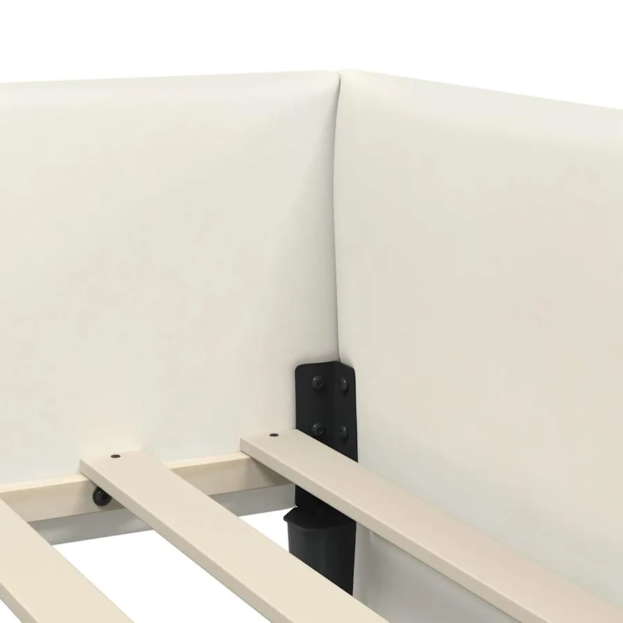 Cadre de lit d'angle avec matelas Autre 2 pcs Crème Velours - 10
