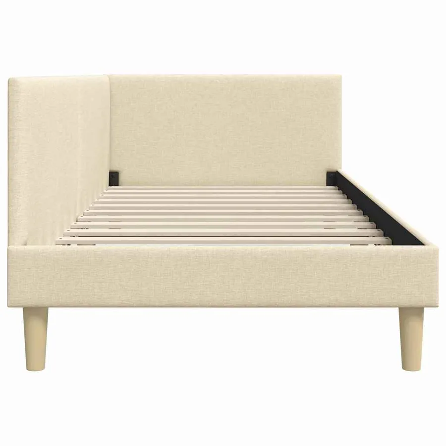 Cadre de lit d'angle avec tête de lit Crème 100 cm x 200 cm - 6