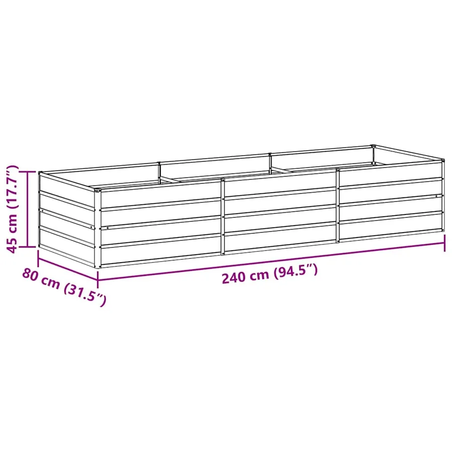Jardinière surélevée Marron Clair 240 x 80 x 45 cm - 13