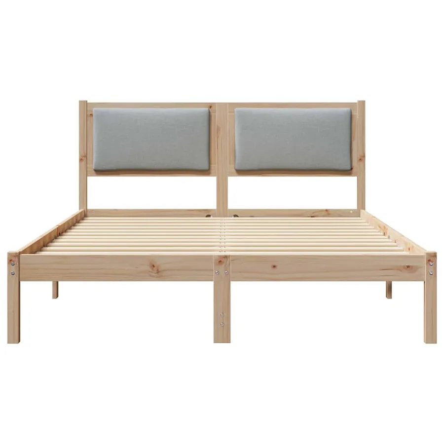 Cadre de lit Gris clair 140 x 190 cm Pin massif - 5