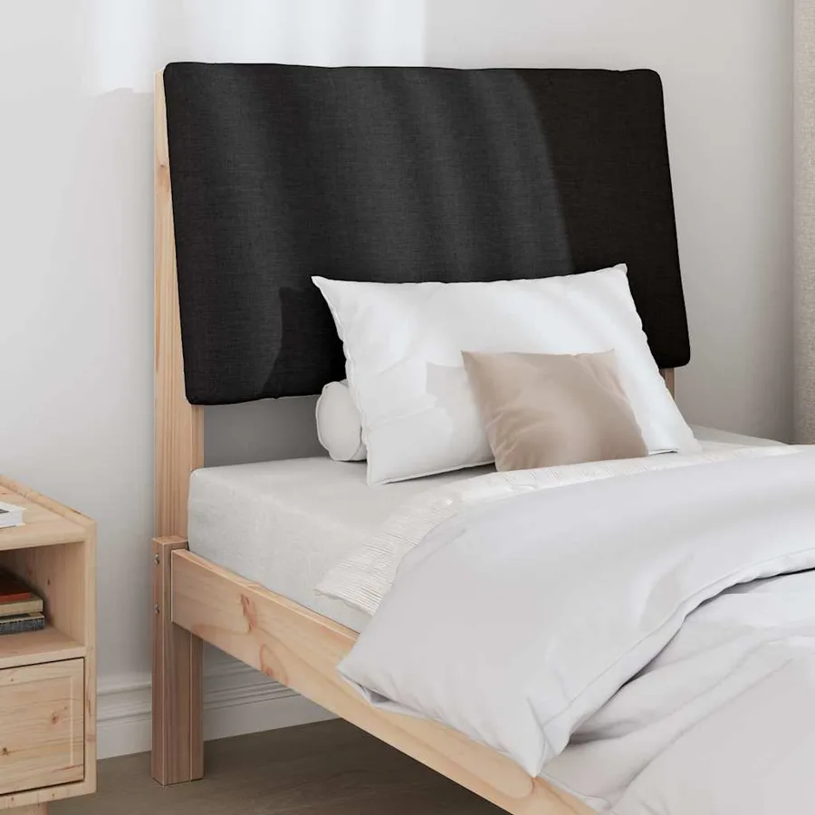 Tête de lit capitonnée Noir 75 cm Pin massif - 3