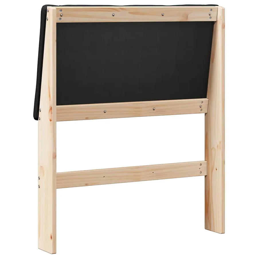 Tête de lit capitonnée Noir 75 cm Pin massif - 6