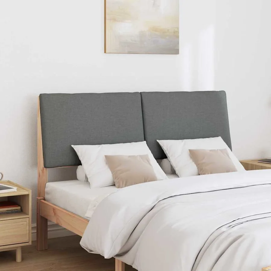 Tête de lit capitonnée Gris foncé 140 cm Pin massif - 3