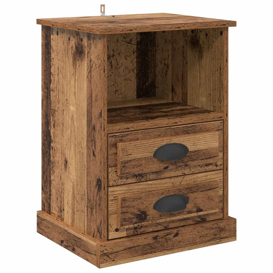Cabinet de chevet avec tiroir 2 pcs Bois ancien 36 x 43 x 60 cm - 6