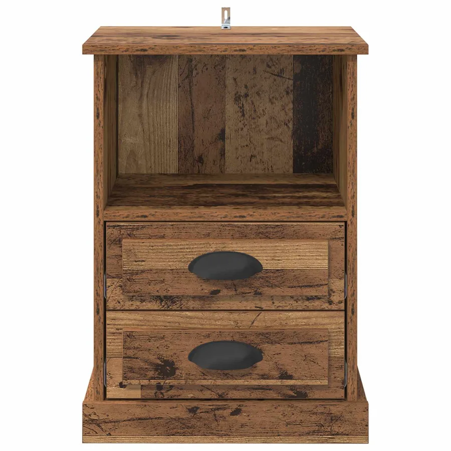 Cabinet de chevet avec tiroir 2 pcs Bois ancien 36 x 43 x 60 cm - 7