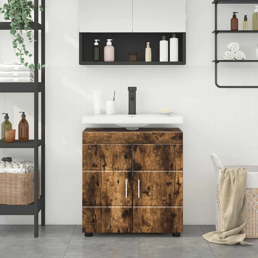 Ensemble d'armoire de salle de bain TULUM Chêne fumé - 4