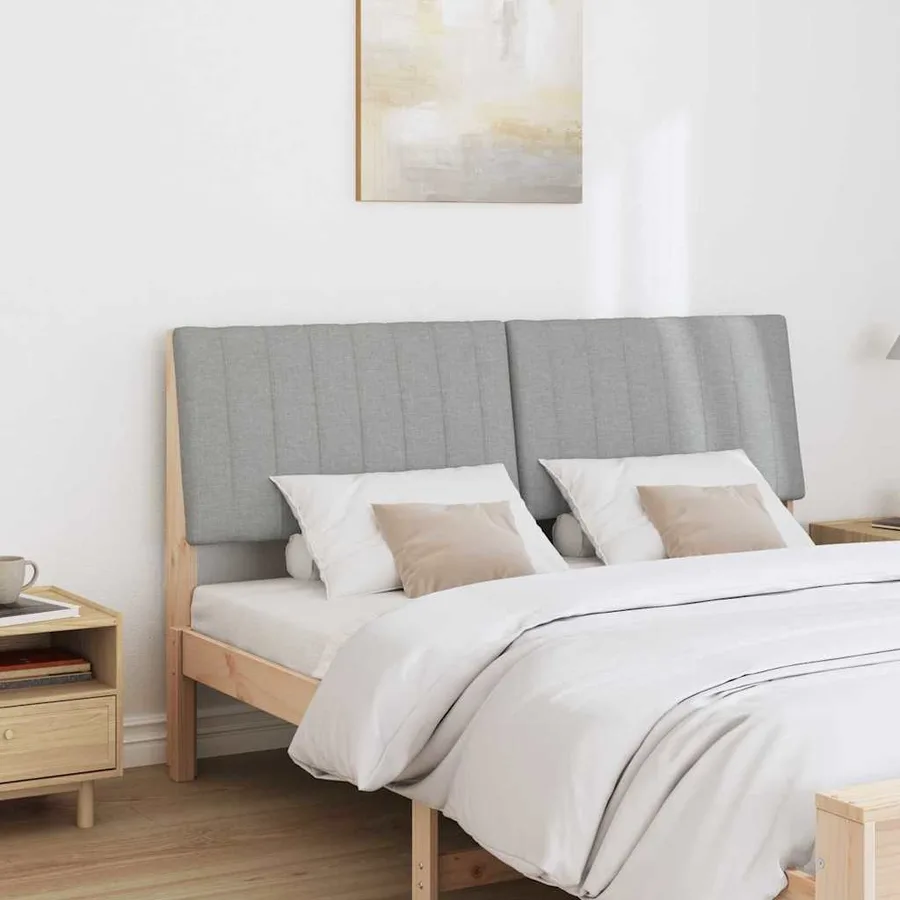 Tête de lit capitonnée Gris clair 150 cm Pin massif - 3
